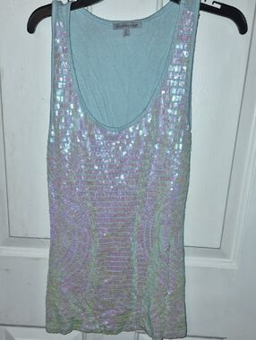 🛍 Charlotte Russe Light Blue Iridescent Mermaid Sequin Tank